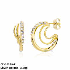 Vintage C-shaped Multiple Hollowed-Out Twist Earrings