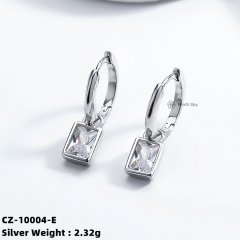 Sparkling CZ Silver Studs Earrings