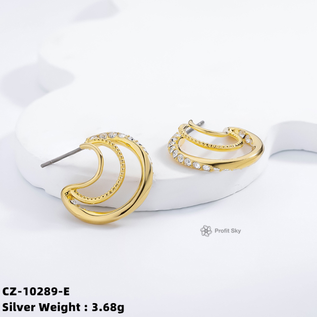 Delicate 925 Sterling Silver Hoop Huggie Earrings
