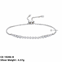 Heart-Shaped Sterling Silver Charm Bracelet