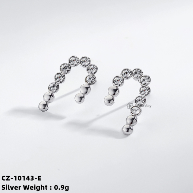 Princess Cut Diamond 925 Sterling Silver Stud Earrings