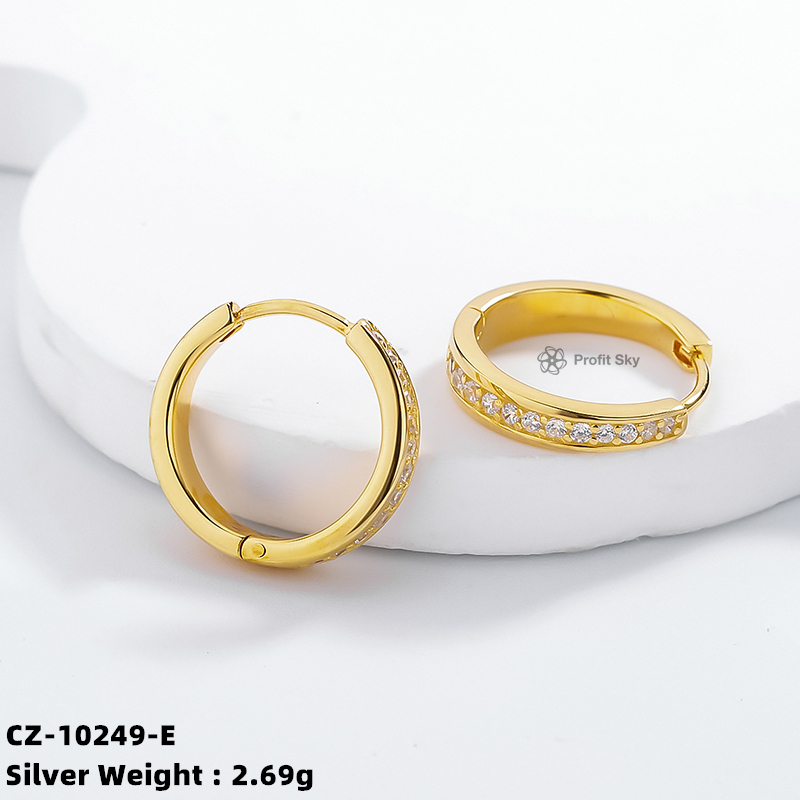 Classic Hoop Huggie Sliver Earrings