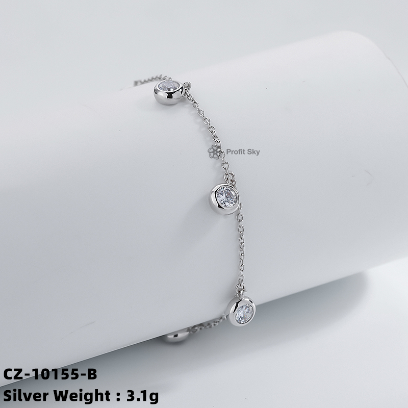 Contemporary Silver Bar Link Bracelet