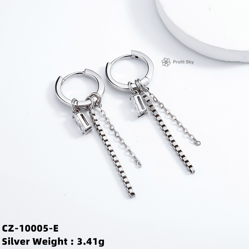 Sparkling CZ Silver Studs Earrings