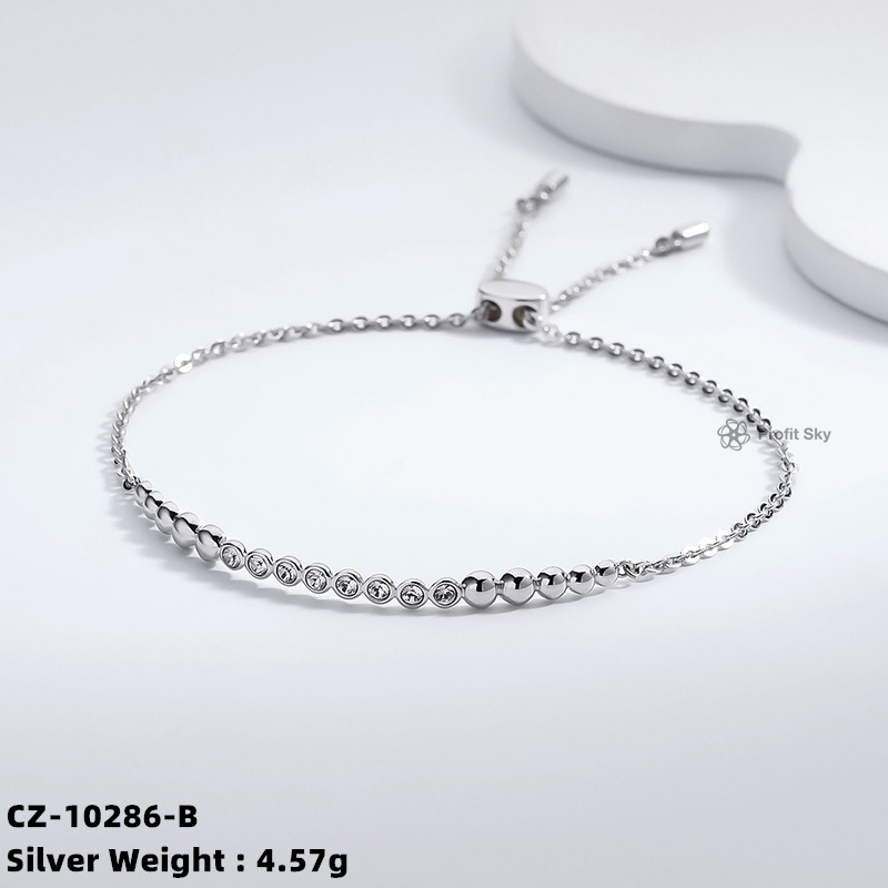 Heart-Shaped Sterling Silver Charm Bracelet