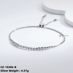 Heart-Shaped Sterling Silver Charm Bracelet