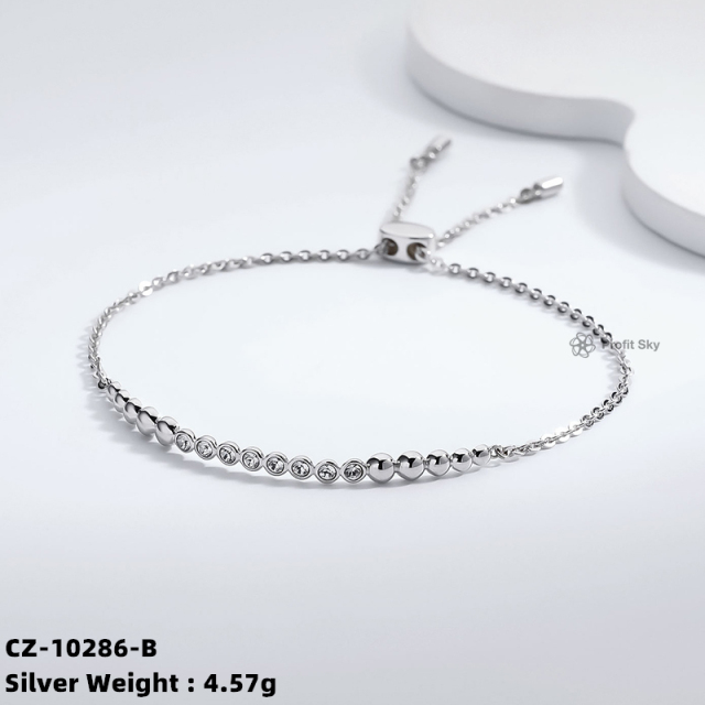 Heart-Shaped Sterling Silver Charm Bracelet