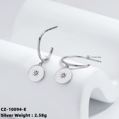 Delicate Cubic Zircon 925 Sterling Silver Stud Earrings