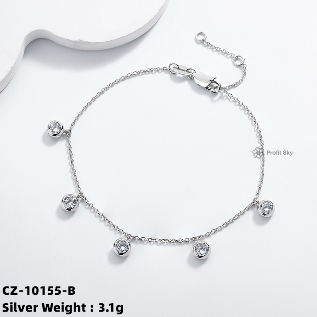 Luxurious Silver and CZ Bracelet