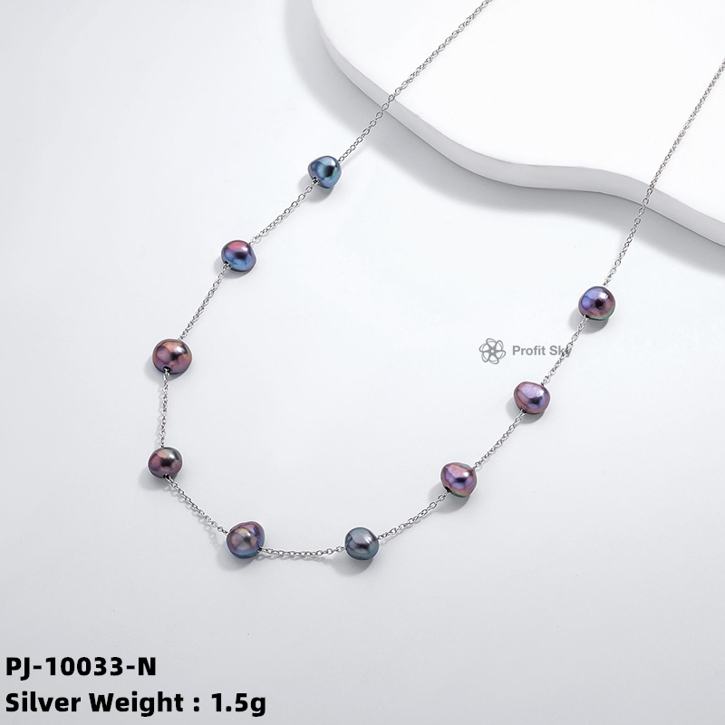 Bridal Radiance: Sterling Silver Bridal Pearl Necklace
