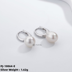 Radiant Simplicity: Sterling Silver Bar Pearl Earrings