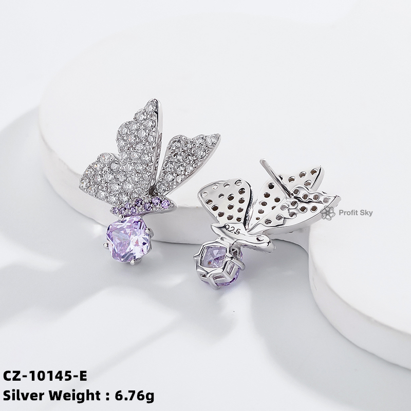 Butterfly Silver Stud Earrings