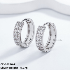 Two Row S925 Silver Hoop Earrings