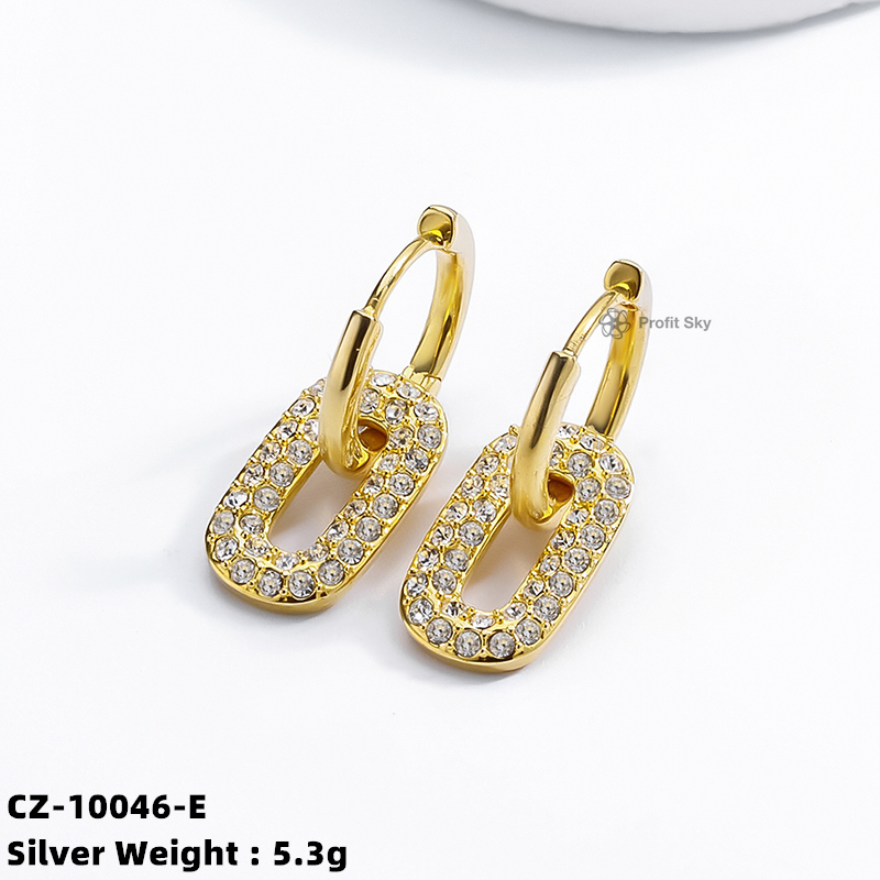 Starburst CZ Silver Hoop Earrings