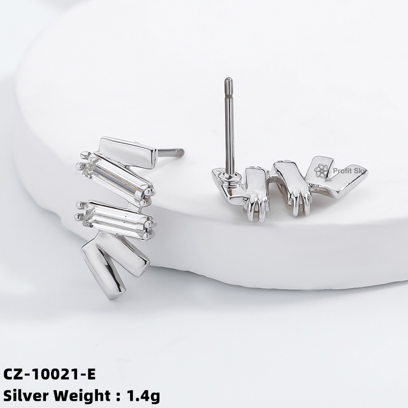Moon and Star Silver Studs Earrings