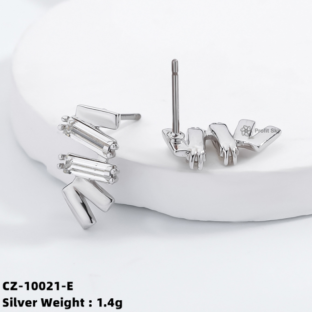 Moon and Star Silver Studs Earrings
