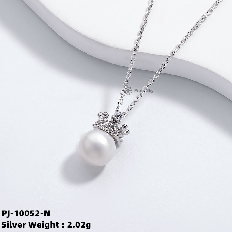 Bridal Radiance: Sterling Silver Bridal Pearl Necklace