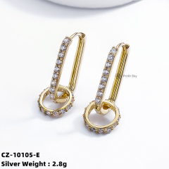 Round 925 silver Hoop Earring