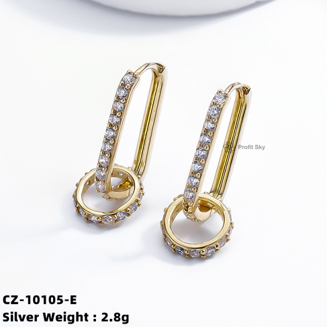 Round 925 silver Hoop Earring