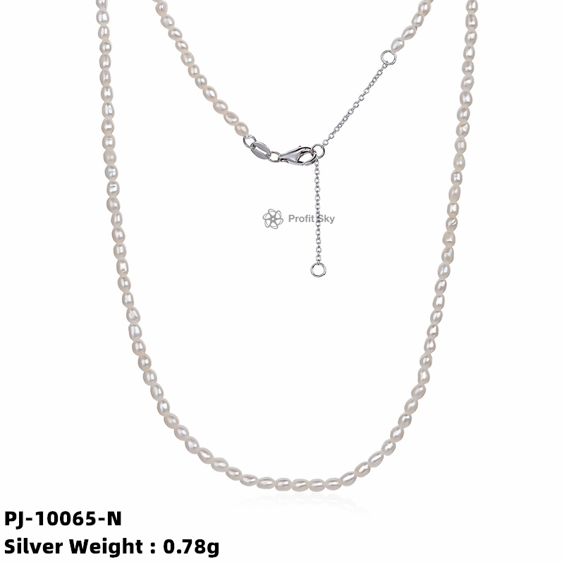 Custom Elegance: Personalized Sterling Silver Pearl Necklace