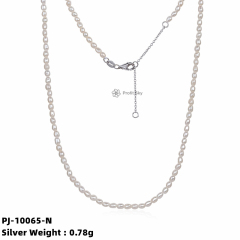 Custom Elegance: Personalized Sterling Silver Pearl Necklace