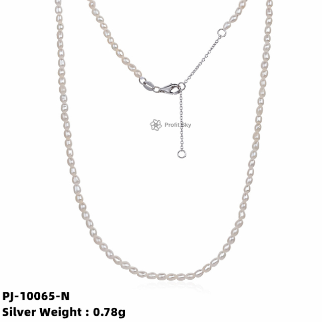 Custom Elegance: Personalized Sterling Silver Pearl Necklace
