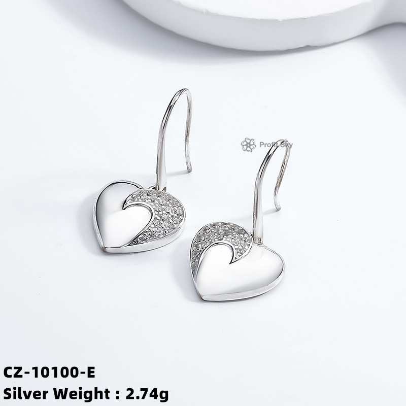 CZ Drop 925 Silver Stud Earring