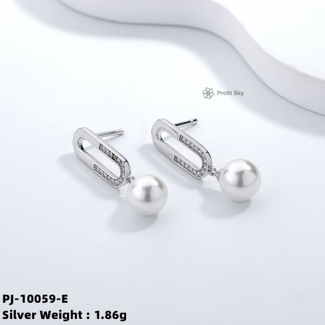 Classic Charm: Sterling Silver Pearl Earrings