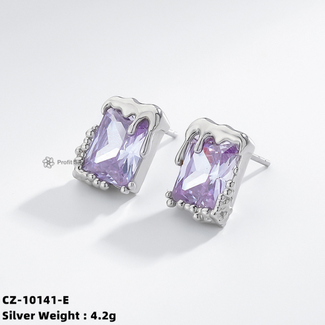 925 Sterling SIlver Geometric Hexagon Hoop Huggie Earings