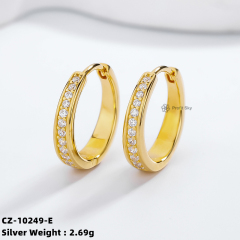 Single Row S925 Silver Hoop Earrings