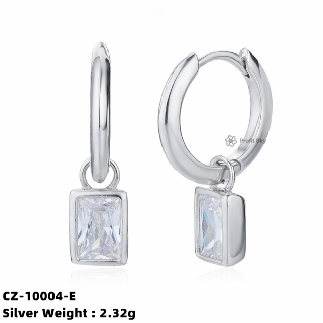 Sparkling CZ Silver Studs Earrings