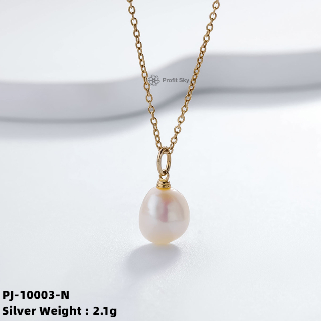 Timeless Elegance: Sterling Silver Pearl Pendant Necklace