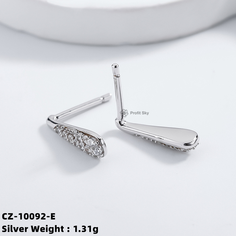 Moon and Star Silver Studs Earrings