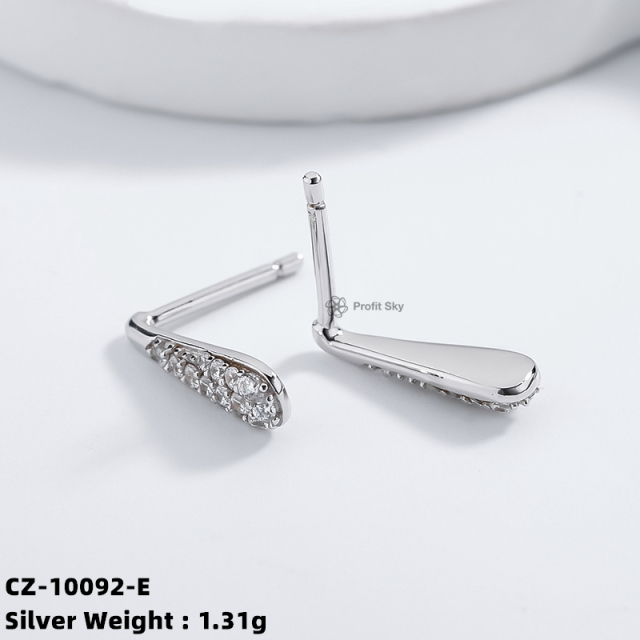 Moon and Star Silver Studs Earrings