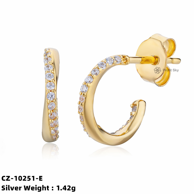 Delicate 925 Sterling Silver Hoop Huggie Earrings