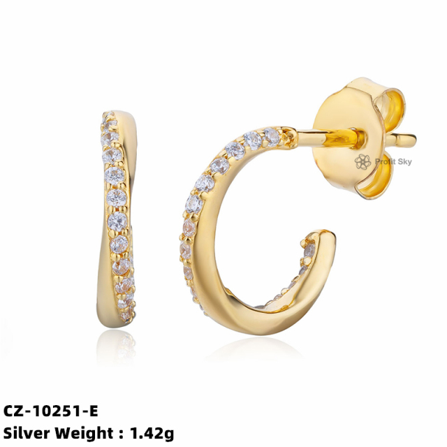 Delicate 925 Sterling Silver Hoop Huggie Earrings