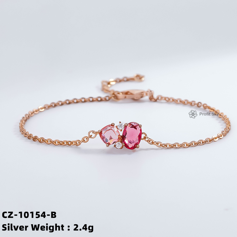 Genuine Gemstone and Silver Bracelet