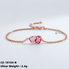 Genuine Gemstone and Silver Bracelet