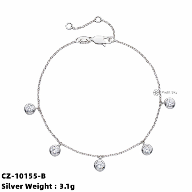 Luxurious Silver and CZ Bracelet