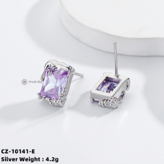Princess Cut Diamond 925 Sterling Silver Stud Earrings