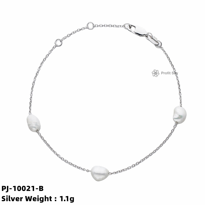 Pearl and Sterling Silver Beaded Bracelet