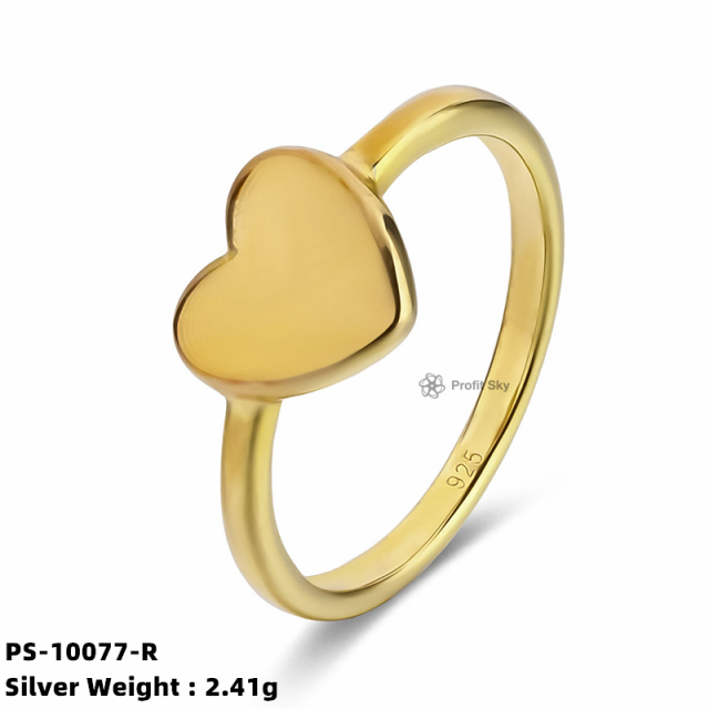 Customized Elegance: Personalized Heart-shaped Sterling Silver Ring