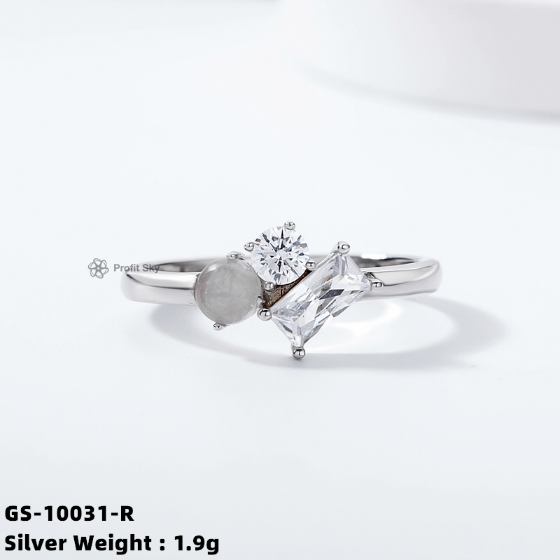 Mystic Moonstone Sterling Silver Ring