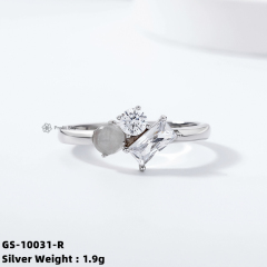 Mystic Moonstone Sterling Silver Ring