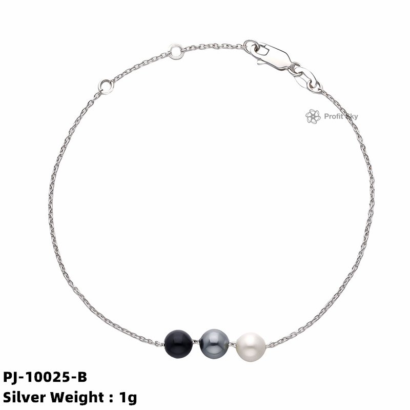 "Pearl Strand with Silver Accents Bracelet