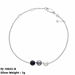 "Pearl Strand with Silver Accents Bracelet
