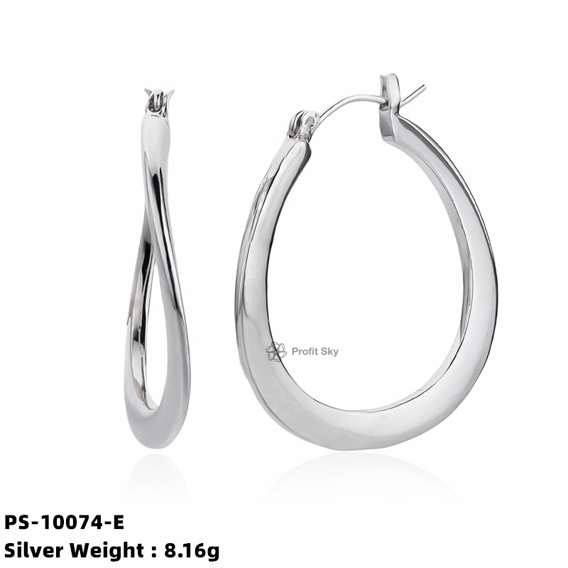 Radiant Bridal: Sterling Silver Hoop Earrings