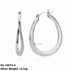Radiant Bridal: Sterling Silver Hoop Earrings