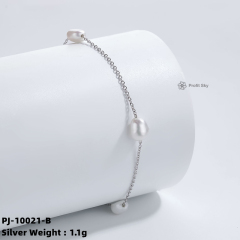 Pearl and Sterling Silver Beaded Bracelet