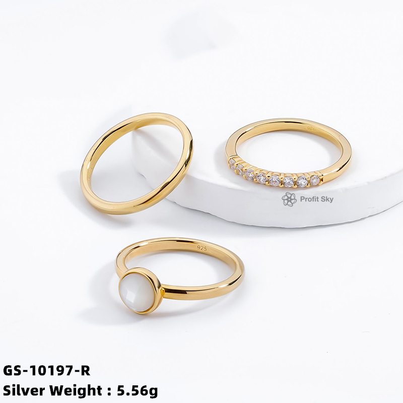 Heart-Shaped Shell Silver Gemstone Ring